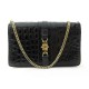 VINTAGE SAC A MAIN CELINE POCHETTE EN CUIR CROCODILE NOIR PURSE CLUTCH BAG