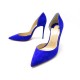 NEUF CHAUSSURES CHRISTIAN LOUBOUTIN ESCARPINS IRIZA 38.5 EN DAIM BLEU NEW 595€