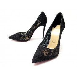 NEUF CHAUSSURES CHRISTIAN LOUBOUTIN ESCARPINS FOLLIES LACE DENTELLE 38.5 645€