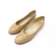 CHAUSSURES CHANEL BALLERINES LOGO CC 37.5 EN CUIR CAMEL LEATHER SHOES 790€