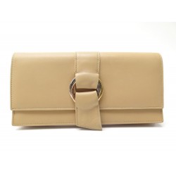 PORTEFEUILLE CARTIER ANNEAUX TRINITY EN CUIR BEIGE PORTE MONNAIE WALLET 670€