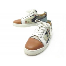 NEUF CHAUSSURES CHRISTIAN LOUBOUTIN BASKETS LOUIS JUNIOR 41FR CUIR SNEAKERS 650€