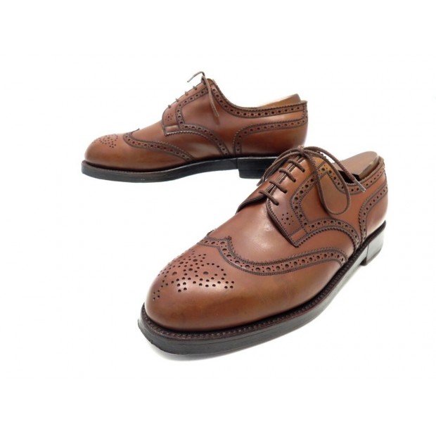 CHAUSSURES JM WESTON 589 TRIPLE SEMELLE 9D 43 EN CUIR MARRON BOUT FLEURI 1200€