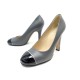 NEUF CHAUSSURES CHANEL ESCARPINS G32118 LOGO CC CUIR GRIS 40 LEATHER SHOES 810€