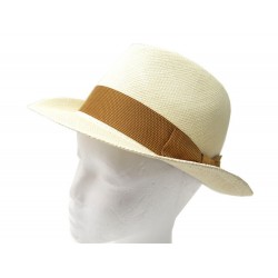 NEUF CHAPEAU HERMES ESPERANCE T58 EN RAPHIA PAILLE BEIGE + BOITE NEW HAT 480€