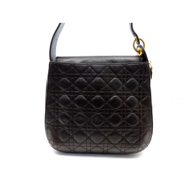 SAC A MAIN CHRISTIAN DIOR LADY CANNAGE CUIR MARRON BROWN LEATHER HAND BAG 1800€