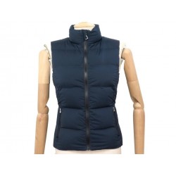 NEUF MANTEAU HERMES DOUDOUNE GILET SANS MANCHES XXS 34 BLEU BLOUSON COAT 2100€