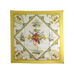 NEUF FOULARD HERMES BORDEAUX PORTE OCEANE GRYGKAR CARRE 90 SOIE SILK SCARF 410€