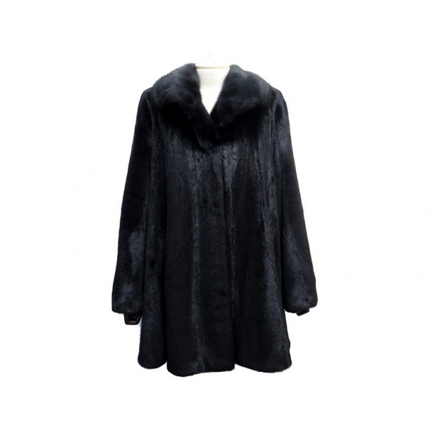 NEUF MANTEAU YVES SALOMON M 40 FOURRURE DE VISON NOIR NEW MINK FUR COAT 7690€