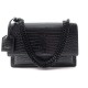 NEUF SAC A MAIN YVES SAINT LAURENT SUNSET M 442906 CUIR CROCO NOIR NEW BAG 2100€