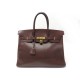 VINTAGE SAC A MAIN HERMES BIRKIN 35 CUIR TAURILLON CLEMENCE MARRON DORE HAND BAG