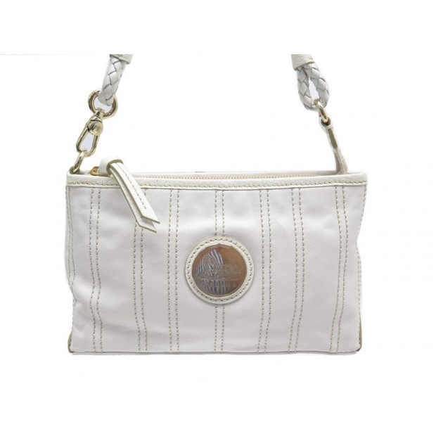 SAC A MAIN CELINE POCHETTE 22CM EN CUIR BLANC LEATHER HAND BAG POUCH PURSE 880€