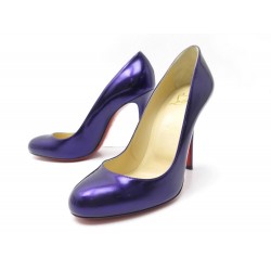 NEUF CHAUSSURES CHRISTIAN LOUBOUTIN ESCARPINS FIFI 38 EN CUIR VERNI VIOLET 575€