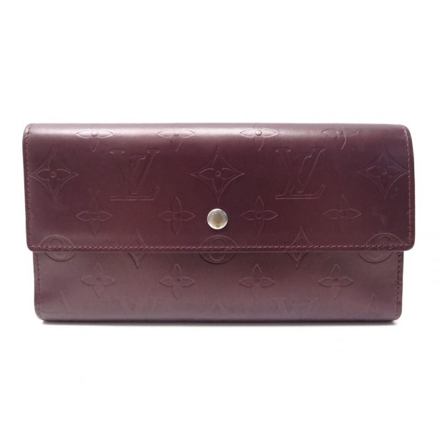 PORTEFEUILLE LOUIS VUITTON SARAH EN CUIR EMPREINTE AMARANTE LEATHER WALLET 725€