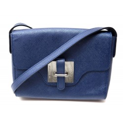 NEUF SAC A MAIN LE TANNEUR GIBECIERE NINA CUIR GRAINE BLEU AND BAG PURSE 290€