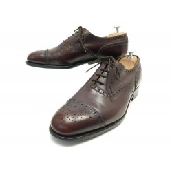 CHAUSSURES JM WESTON RICHELIEU 410 BOUT FLEURI 7.5D 41.5 CUIR MARRON SHOES 670€