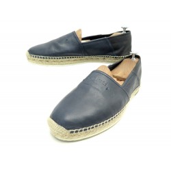 CHAUSSURES BERLUTI ESPADRILLES BIARRITZ 7 41 EN CUIR BLEU MARINE NAVY SHOES 750€