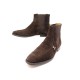 CHAUSSURES HERMES BOTTINES CHELSEA BOUCLE H 45 DAIM MARRON + BOITE SHOES 850€