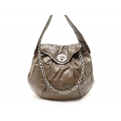 NEUF SAC A MAIN MARC BY MARC JACOBS BESACE EN CUIR VERNIS TAUPE HAND BAG 430€