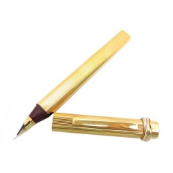 STYLO PLUME CARTIER TRINITY A CARTOUCHE PLAQUE OR GOLD PLATED FOUNTAIN PEN 700€