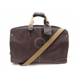 NEUF SAC DE VOYAGE LANCEL BANDOULIERE EN CUIR GRAINE MARRON TRAVEL BAG 750€