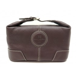 NEUF TROUSSE DE TOILETTE LANCEL VANITY CUIR GRAINE MARRON NEW TOILETRY BAG 260€