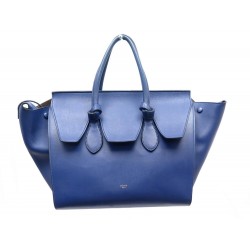 SAC A MAIN CELINE TIE BAG MOYEN MODELE EN CUIR BLEU BLUE LEATHER HAND BAG 2400€