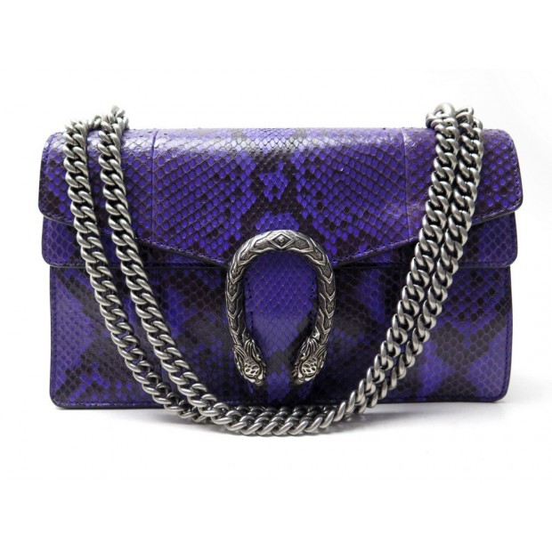 NEUF SAC A MAIN GUCCI DIONYSUS PM 400249 CUIR PYTHON VIOLET NEW HAND BAG 4900€