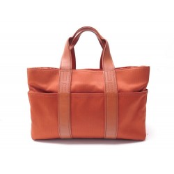 SAC A MAIN HERMES ACAPULCO MM CABAS EN TOILE & CUIR ORANGE HAND BAG 2060€