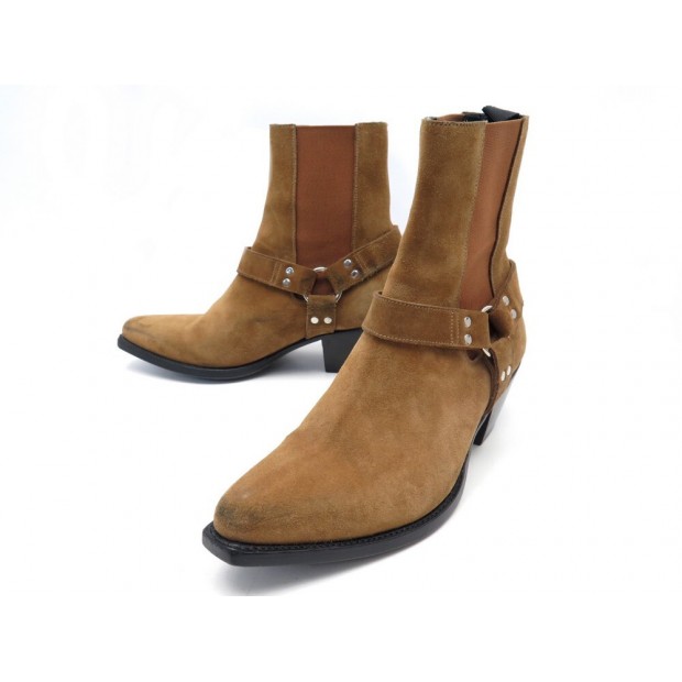 CHAUSSURES CELINE BOTTINES 406A12 EN DAIM MARRON 39 BROWN SUEDE BOOTS 850€