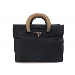 SAC A MAIN PRADA CABAS 36CM EN TOILE NYLON NOIR TOTE HAND SHOPPING BAG 1250€