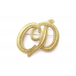 BROCHE CHRISTIAN DIOR LOGO CD ENTRELACE EN METAL DORE GOLDEN BROOCH 350€