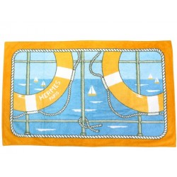 NEUF SERVIETTE HERMES TAPIS DE PLAGE BOUEES EN COTON BAIN NEW BEACH TOWEL 475€