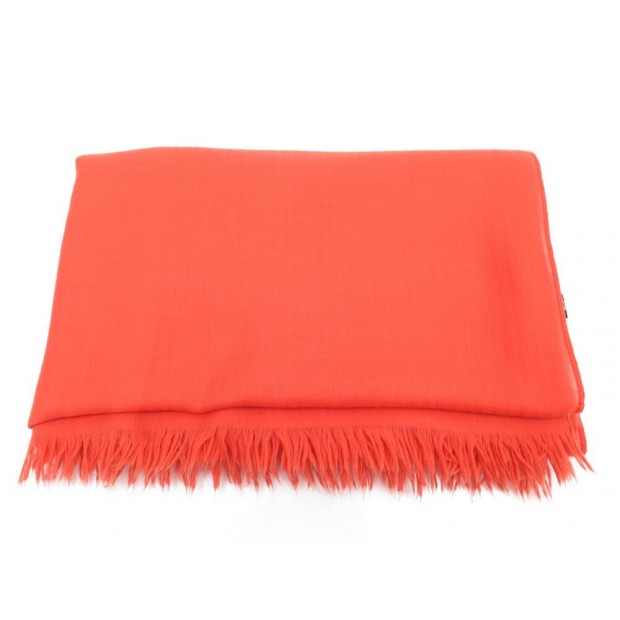 CHALE HERMES EN CACHEMIRE ET LAINE ORANGE CASHMERE AND WOOL SHAWL 1160€