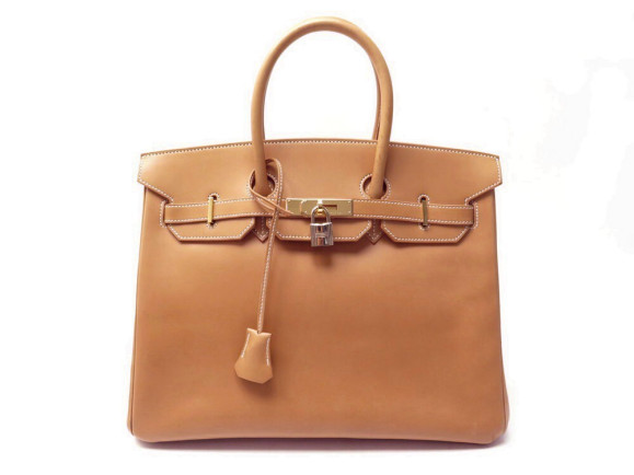 sac a main hermes birkin 35 en cuir barenia camel gold
