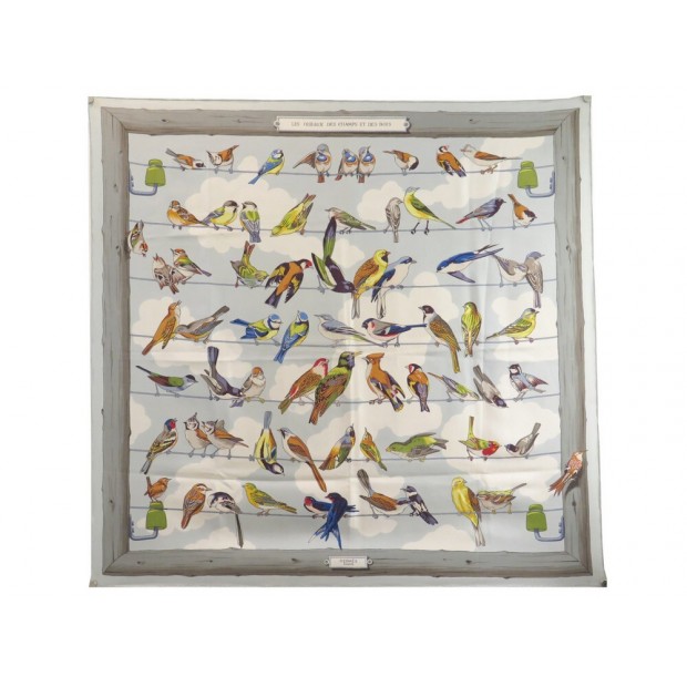 FOULARD HERMES LES OISEAUX DES CHAMPS ET DES BOIS CARRE 90 GRYGKAR SCARF 410€