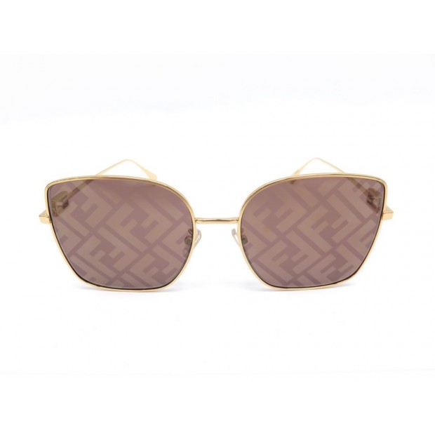 NEUF LUNETTES DE SOLEIL FENDI BAGUETTE FE40013U EN METAL DORE SUNGLASSES 370€