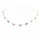 NEUF COLLIER PERLE DE LUNE MULTICOLOUR GEMSTONES SATELLITE EN OR JAUNE 18K 650€