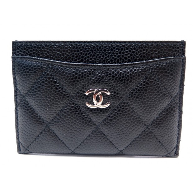 NEUF PORTE CARTES CHANEL CLASSIQUE TIMELESS EN CUIR CAVIAR NOIR CARD HOLDER 390€