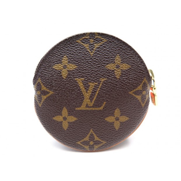 NEUF PORTE MONNAIE ROND LOUIS VUITTON EN TOILE MONOGRAM MARRON CANVAS PURSE 350€