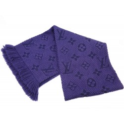 ECHARPE LOUIS VUITTON LOGOMANIA M75703 EN LAINE ET SOIE VIOLET WOOL SCARF 350€