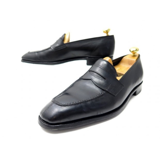 CHAUSSURES JOHN LOBB MOCASSINS ASHLEY 9.5E 43.5 CUIR NOIR LEATHER SHOES 1245€