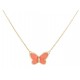 COLLIER VAN CLEEF & ARPELS PENDENTIF LUCKY ALHAMBRA PAPILLON EN CORAIL NECKLACE