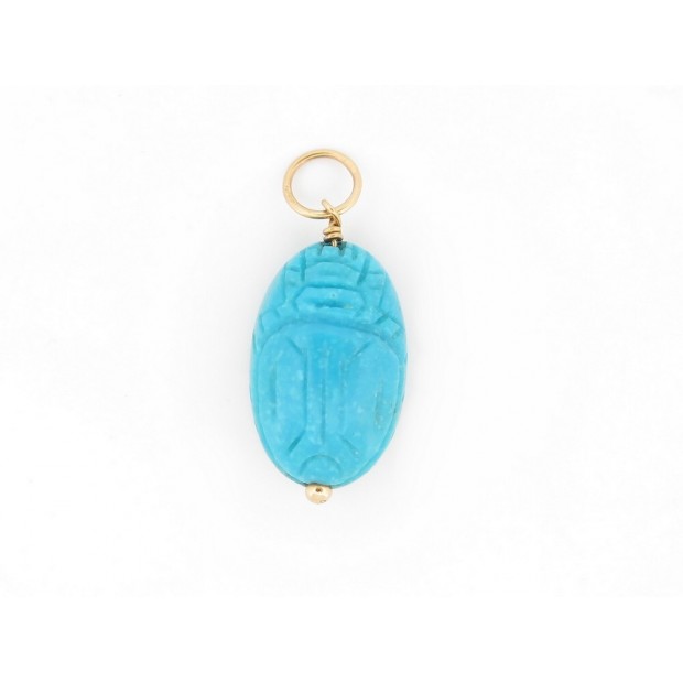 NEUF PENDENTIF AURELIE BIDERMANN SCARABEE MOYEN MODELE TURQUOISE PENDANT 260€