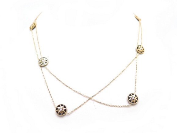 collier dior sautoir 110 cm rose des vents or