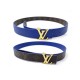 CEINTURE REVERSIBLE LV LOUIS VUITTON M9365 80 CUIR BLEU TOILE MONOGRAM BELT 400€