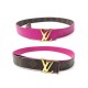 CEINTURE REVERSIBLE LOUIS VUITTON M9365 T80 ROSE & TOILE MONOGRAM LV BOUCLE 400€