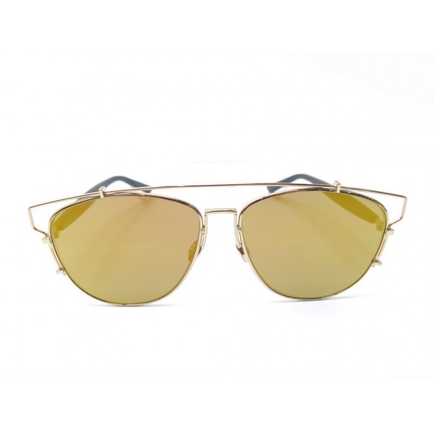 LUNETTES DE SOLEIL CHRISTIAN DIOR TECHNOLOGIC RHL83 EN METAL NOIR ET DORE 380€