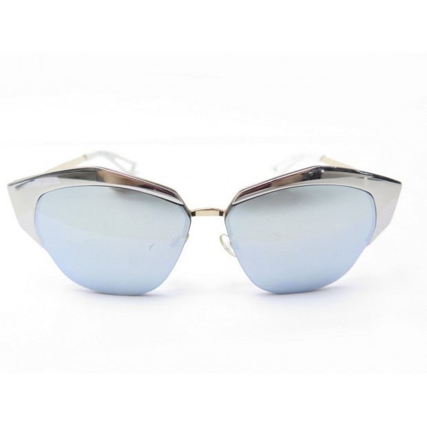 LUNETTES DE SOLEIL DIOR MIRRORED D4WDC EN METAL ARGENTE + ETUI SUNGLASSES 375€