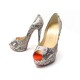 CHAUSSURES CHRISTIAN LOUBOUTIN LADY PEEP CLAIRE DE LUNE 39.5 PYTHON SHOES 1550€